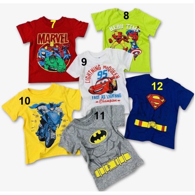 Áo thun bé trai [XUẤT DƯ] Marvel, Disney MinMax 9mth-5T (9-18kgs)