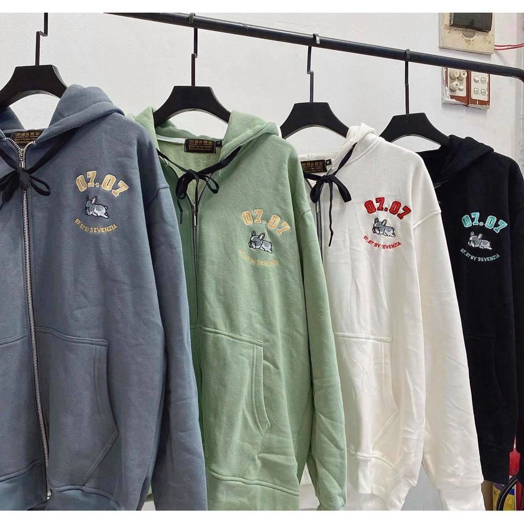 [Video Thật] Áo Khoác Nỉ Thêu 07.07 Lazy.Puppy Ulzzang 🌟 Áo khoác áo hoodies zip nỉ bông khoá kéo Unisex | BigBuy360 - bigbuy360.vn
