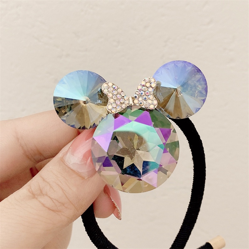 Dây Thun Cột Tóc Đính Đá Pha Lê Hình Chuột Mickey Dễ Thương