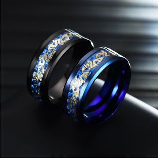 Nhẫn nam nhẫn nữ thép titan không gỉ hình rồng phong cách thời trang cực chất có hộp