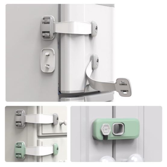 Khóa cửa tủ lạnh, khoá tủ, ngăn kéo, khóa đa năng an toàn cho bé chất liệu nhựa ABS - Shopbi&Mochi