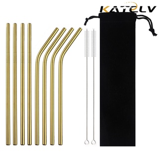 4/8 Ống hút Katelv bằng thép không gỉ 18 / 10 kèm cọ vệ sinh và túi đựng