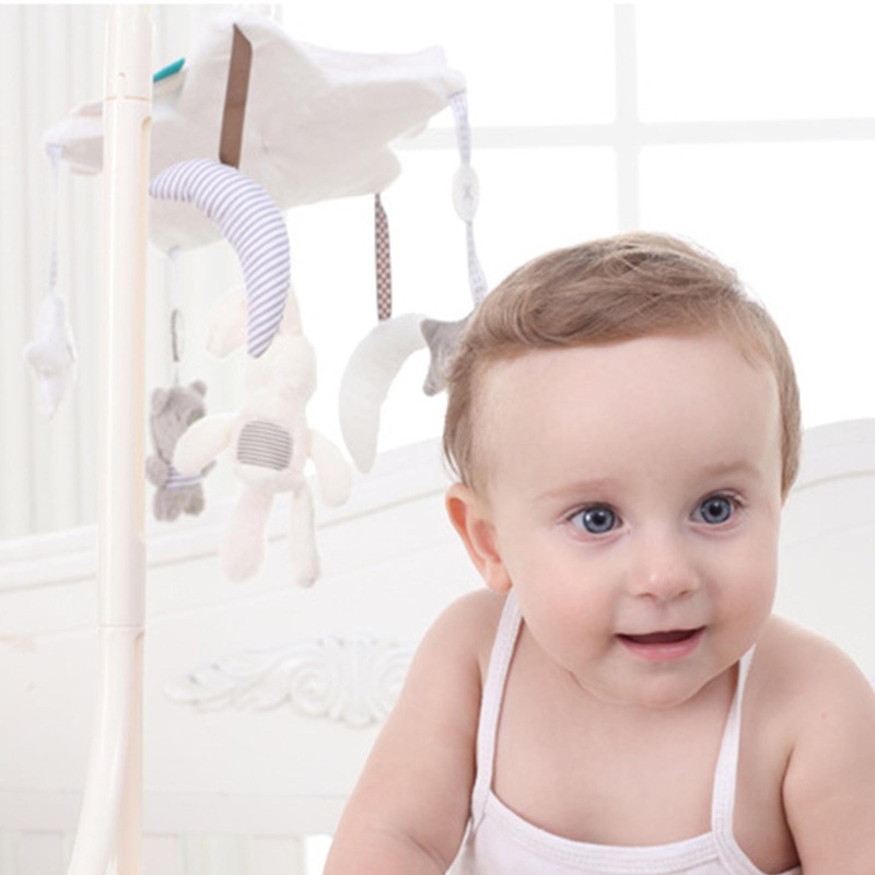 Chuông Gió Di Động Nhồi Bông Phát Nhạc Treo Nôi Em Bé Sơ Sinh
