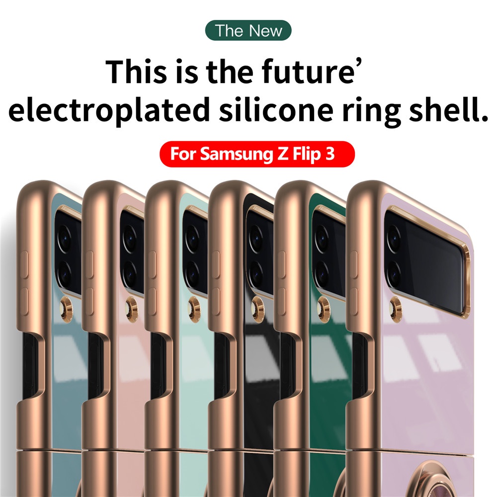 Ốp Điện Thoại Chống Sốc Có Vòng Đỡ Từ Tính Cho Samsung Galaxy Z Flip 3 Sumsung ZFlip3 Flip3 ZFlip 3 5G