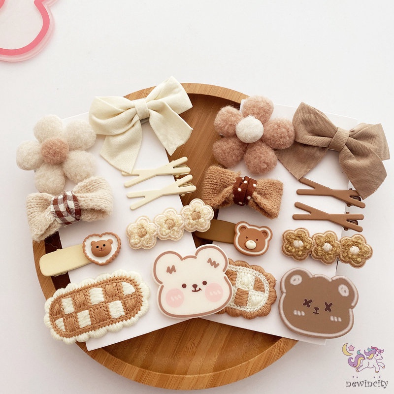 Set 10 Kẹp Tóc Nơ Xinh Xắn Dành Cho Bé Gái