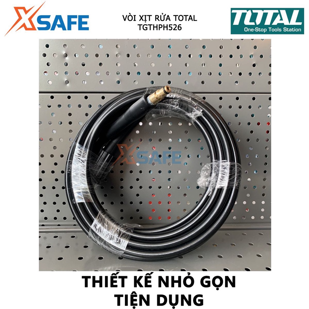 Dây xịt rửa áp suất cao TOTAL TGTHPH526 dẫn nước, dài 5 mét, chất liệu PVC, hỗ trợ tăng áp lực nước khi phun - xsafe