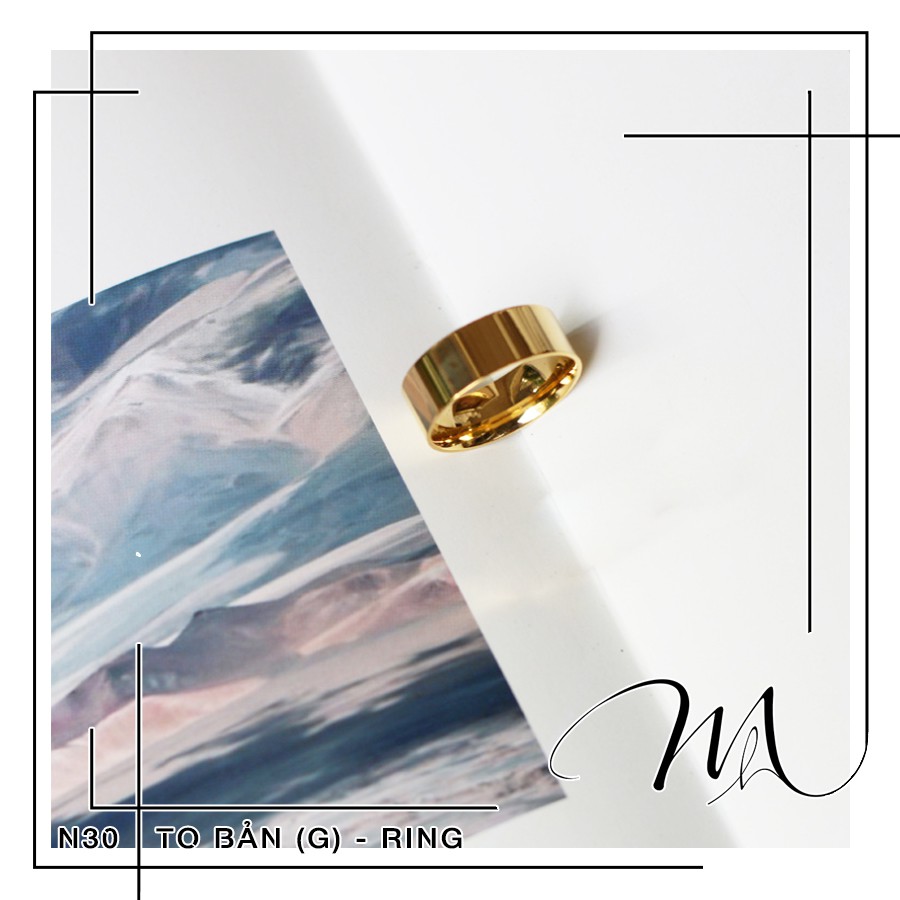 Nhẫn nam nữ unisex bản to cá tính Titan không gỉ Siêu Bền - Măng’s House N30