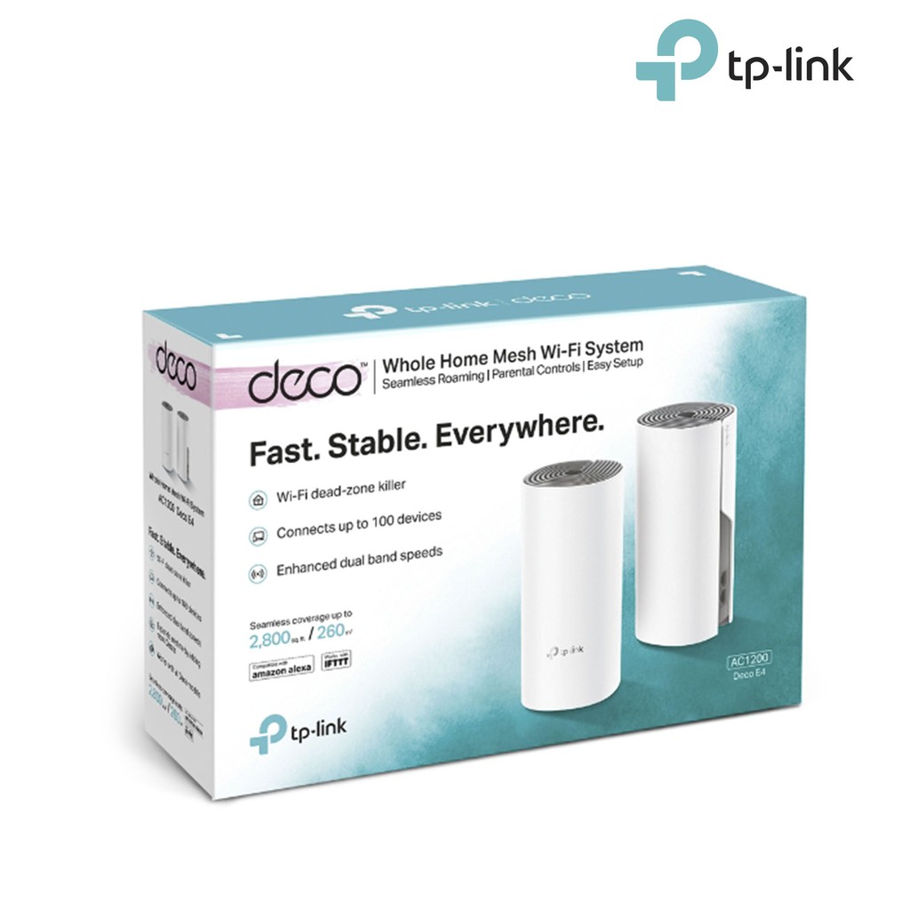 Hệ Thống Wifi Mesh TP-Link Deco E4 (2-pack) Dành Cho Gia đình Chuẩn AC 1200Mbps