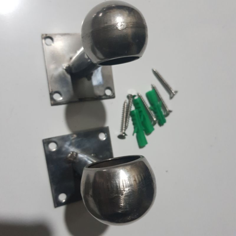 Combo 2 bass inox bắt tường , đế vuông gồm 2 cái dùng để treo màn ,làm tay vịn , treo khăn ..dài 10cm , Hàng dày