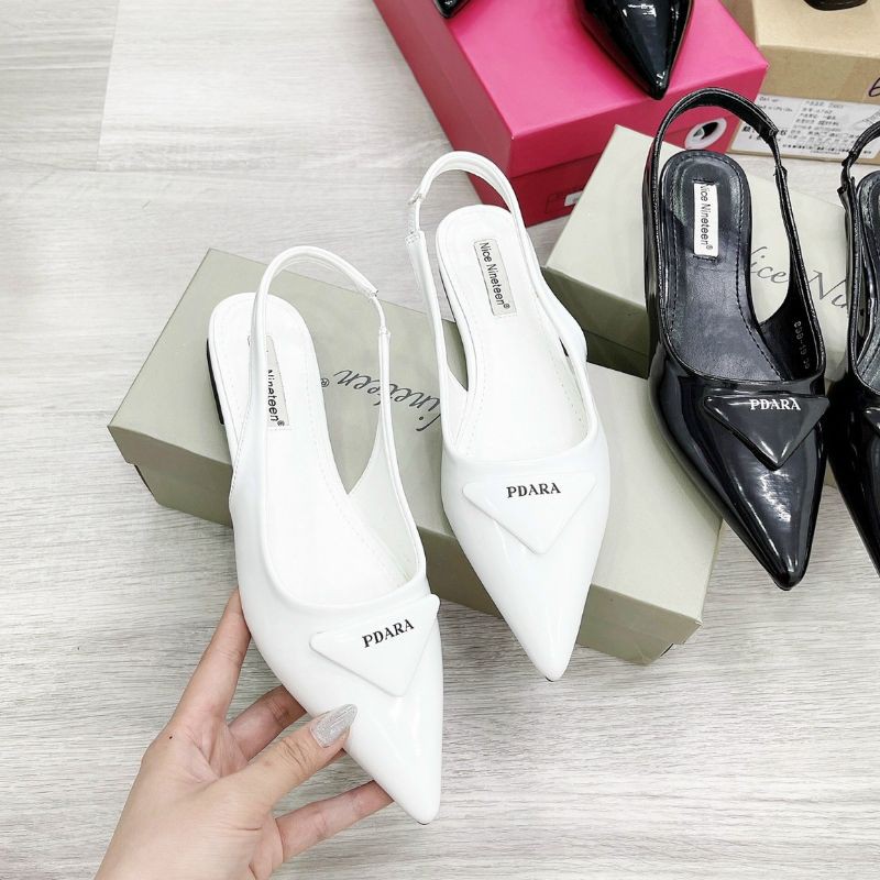 TM(ẢNH THẬT) Sandal Bệt Prada Đế Chống Trơn Da Mềm Êm Fullbox Cao Cấp