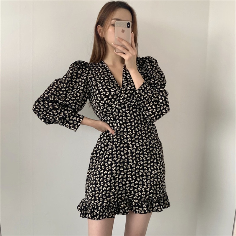 Đầm Tay Ngắn Màu Đen Thời Trang Mùa Hè Dành Cho Nữ