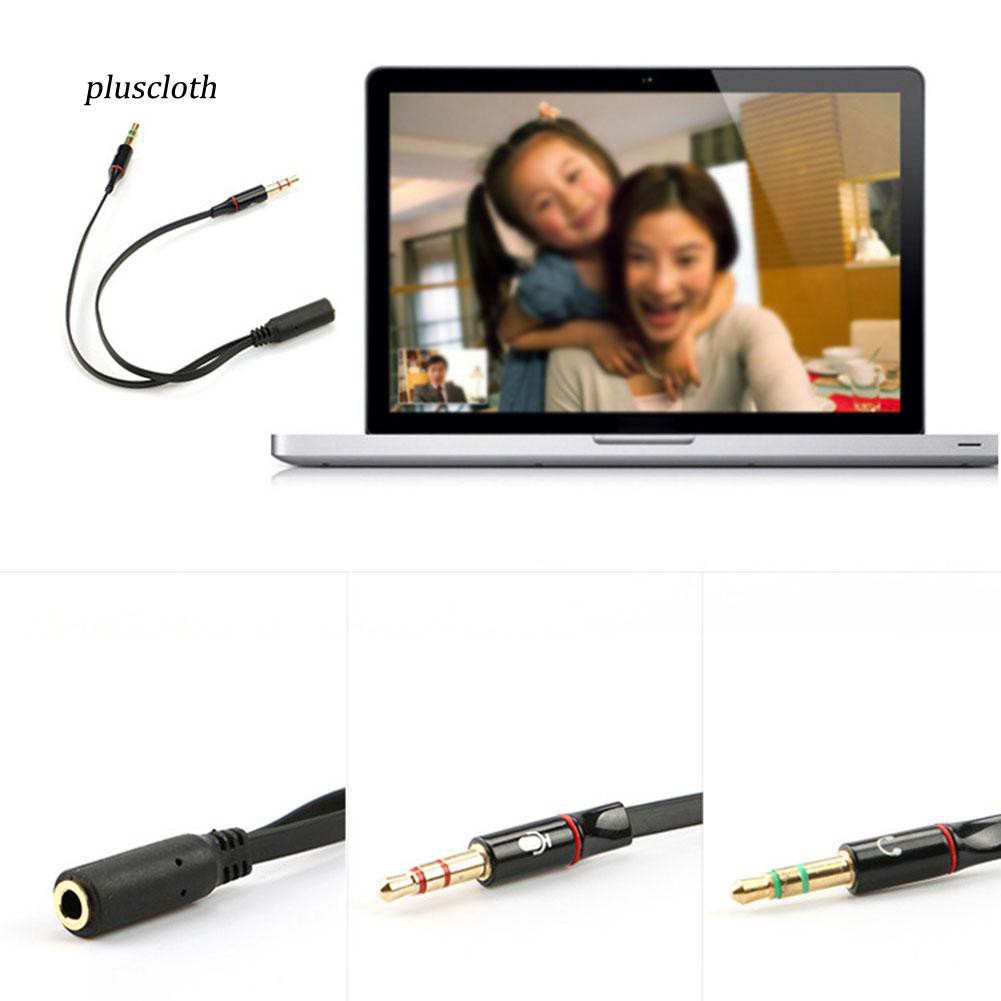 Cáp chuyển đổi 3.5mm Female sang 2 Male kết nối micro / tai nghe jack 3.5mm cho máy tính laptop