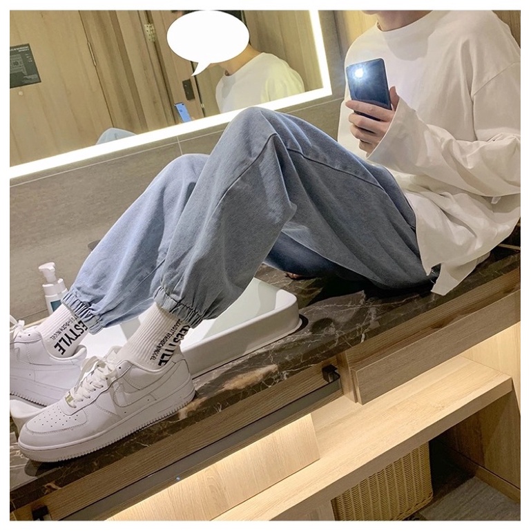 Quần jogger jean nam phong cách năng động trẻ trung - hot 2022-Q17- quần bò bó ống phong cách hiphop