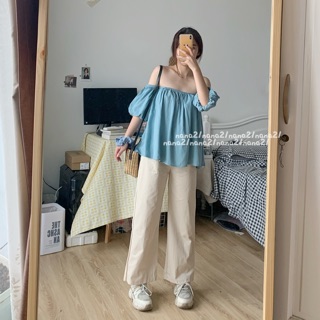 Áo trễ vai croptop