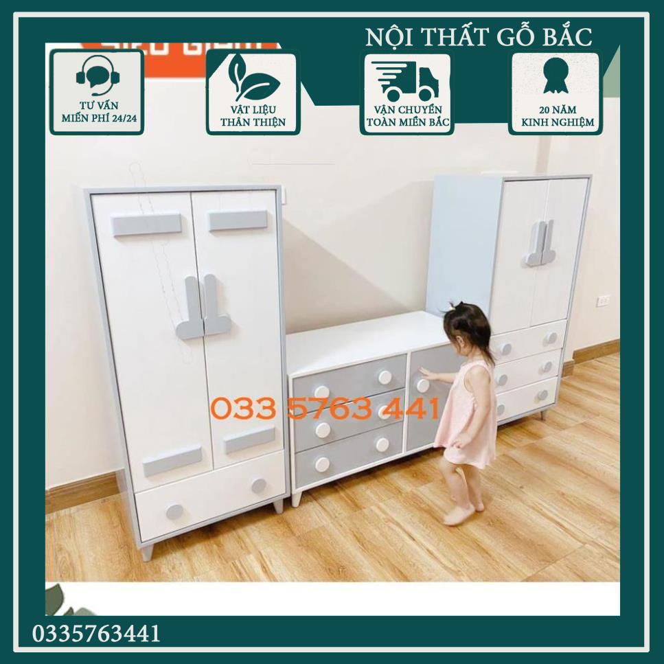 HÀNG CHÍNH HÃNG - Tủ trẻ em kích thước 120x60cm gỗ MDF phủ melamine có ô đựng đồ chơi cho bé