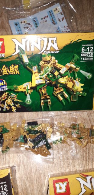 Lắp ráp 1 hộp LegoNinja Rồng Vàng 68070 có trên 90 chi tiết bằng nhựa ABS