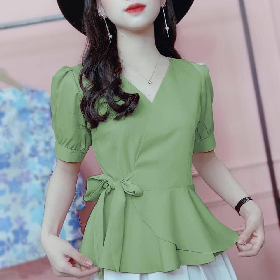 Áo Bigsize Kiểu Peplum Cột Nơ Che Bụng