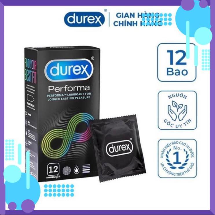 12 Bao Cao Su Durex Performa( Kéo Dài Thời Gian QH ) - Đức An