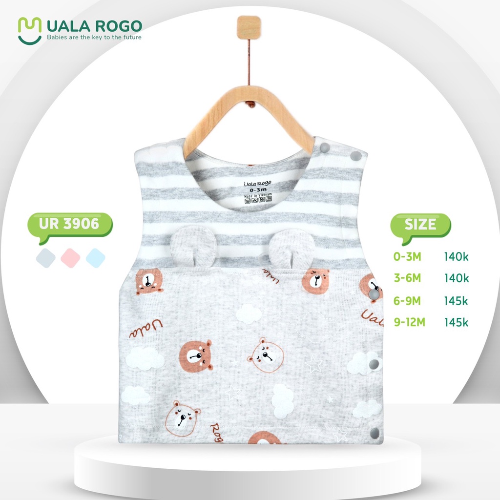 Áo Gile Uala Rogo họa tiết chất cotton ấm áp mã UR3906