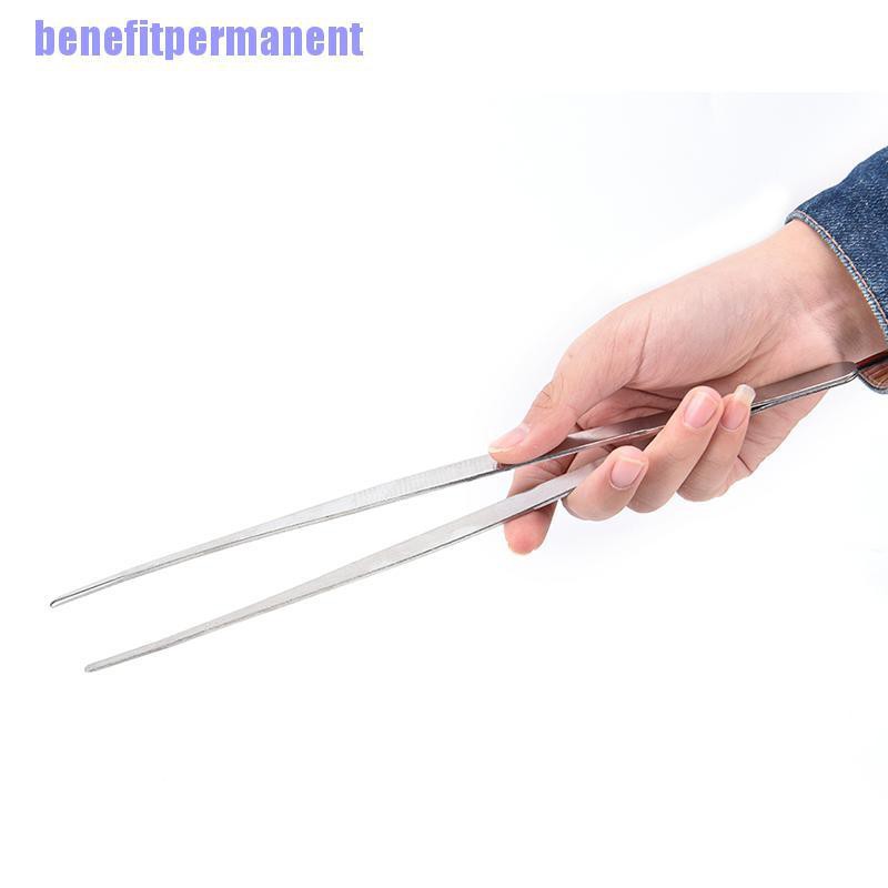 Benefitpermanent✹★ Kẹp Gắp Thức Ăn Cán Dài Màu Bạc Bằng Thép Không Gỉ