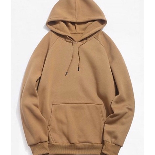 Áo hoodie trơn màu vàng bò Hot Trend