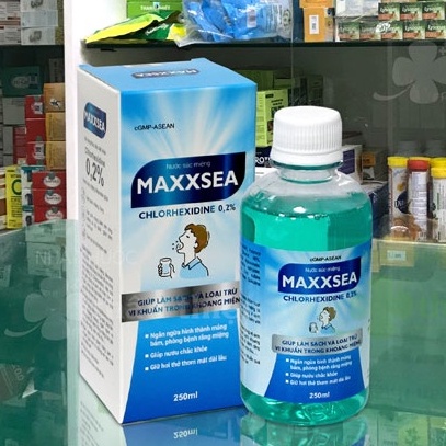 Nước súc miệng MAXXSEA [Chai 250ml] - Chlorhexidine kháng khuẩn [Medoral / maxsea / betadine]