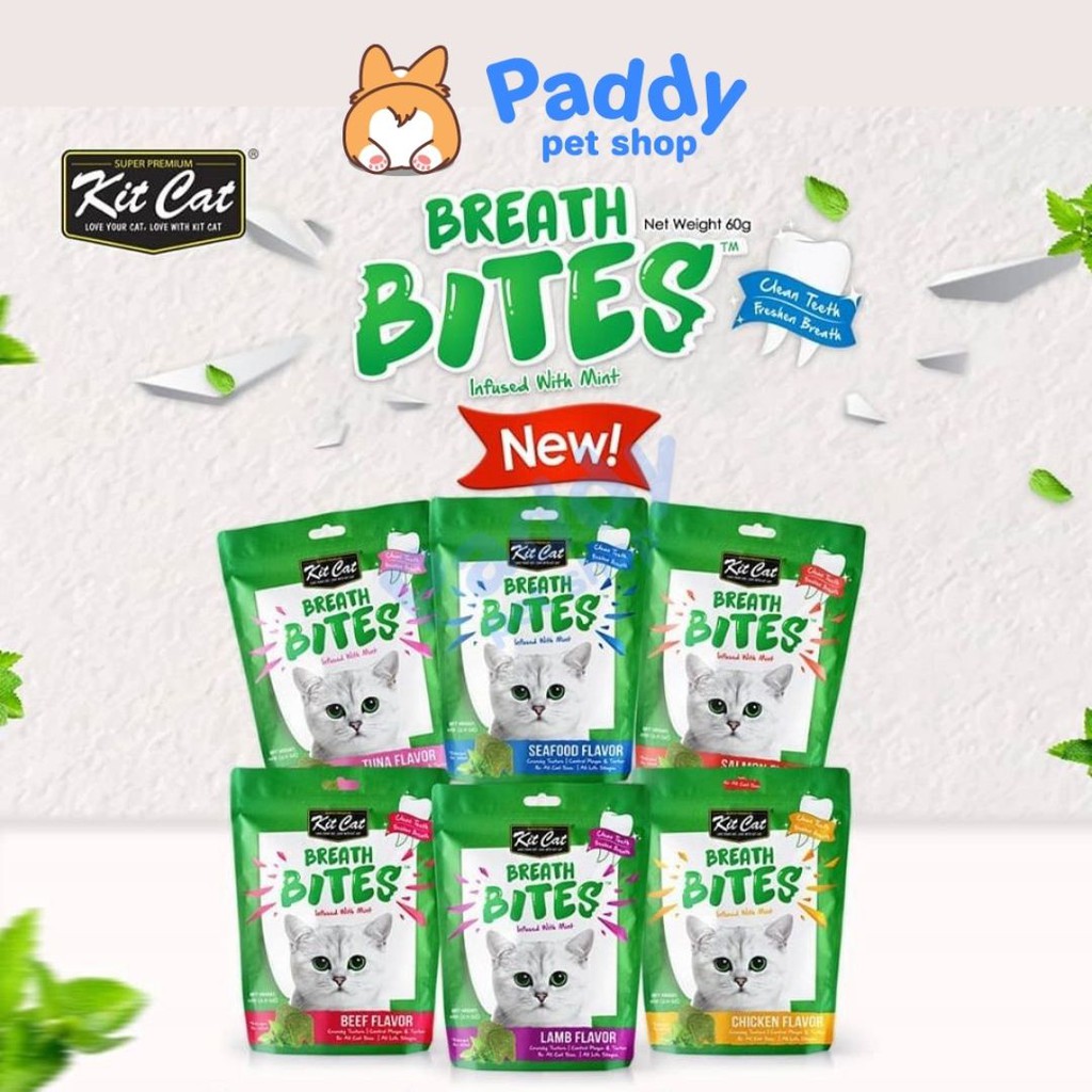 Snack Sạch Răng Cho Mèo Kit Cat Breath Bites (60g)