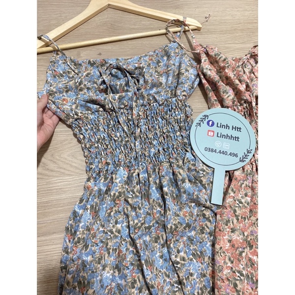 MAXI LỤA 2 dây bông nhúng eo dễ thương