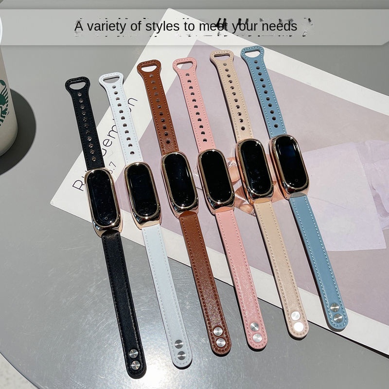 Dây Đeo Thay Thế Bằng Da Bò Cho Xiaomi Mi Band 7 Mi Band 6 / 5 / 4 / 3 NFC
