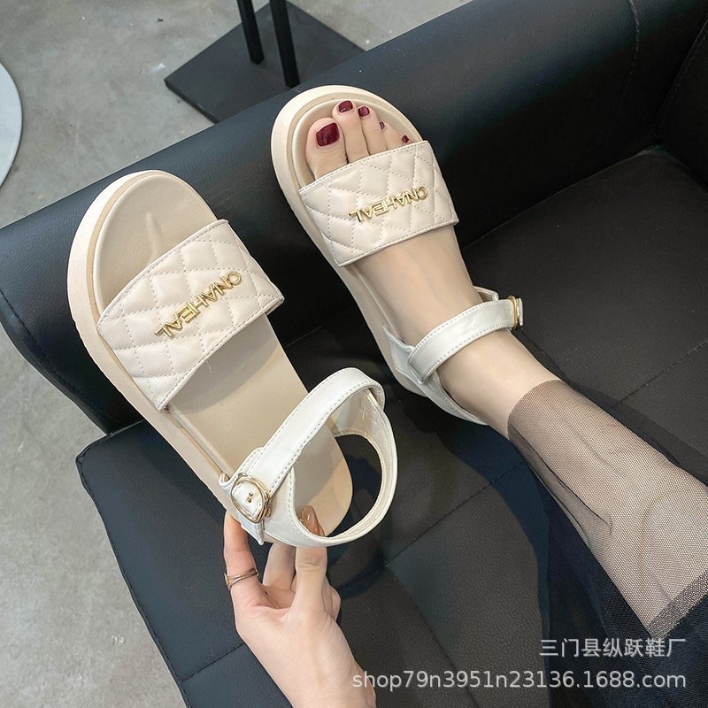 Dép quai ngang, sandal nữ bản to chất cao su siêu nhẹ mềm dẻo cực bền phối xích mang tôn chân kiểu dáng thời trang