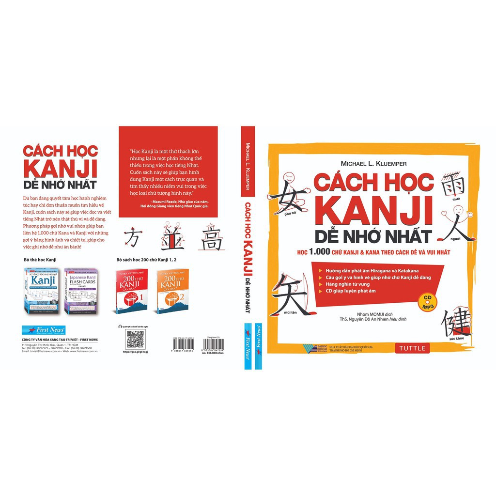 Sách - Cách Học Kanji Dễ Nhớ Nhất ( tặng kèm 1CD) - First News