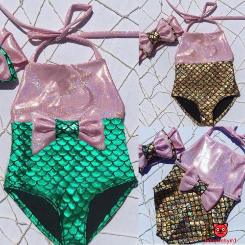 Bộ Đồ Bơi Bikini Hình Nàng Tiên Cá Cho Bé Gái