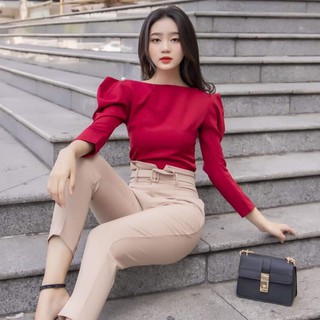 Áo kiểu nữ tay phồng cổ thuyền sang trọng, mặc đi làm hoặc đi tiệc - có nhiều size và màu, form dáng chuẩn