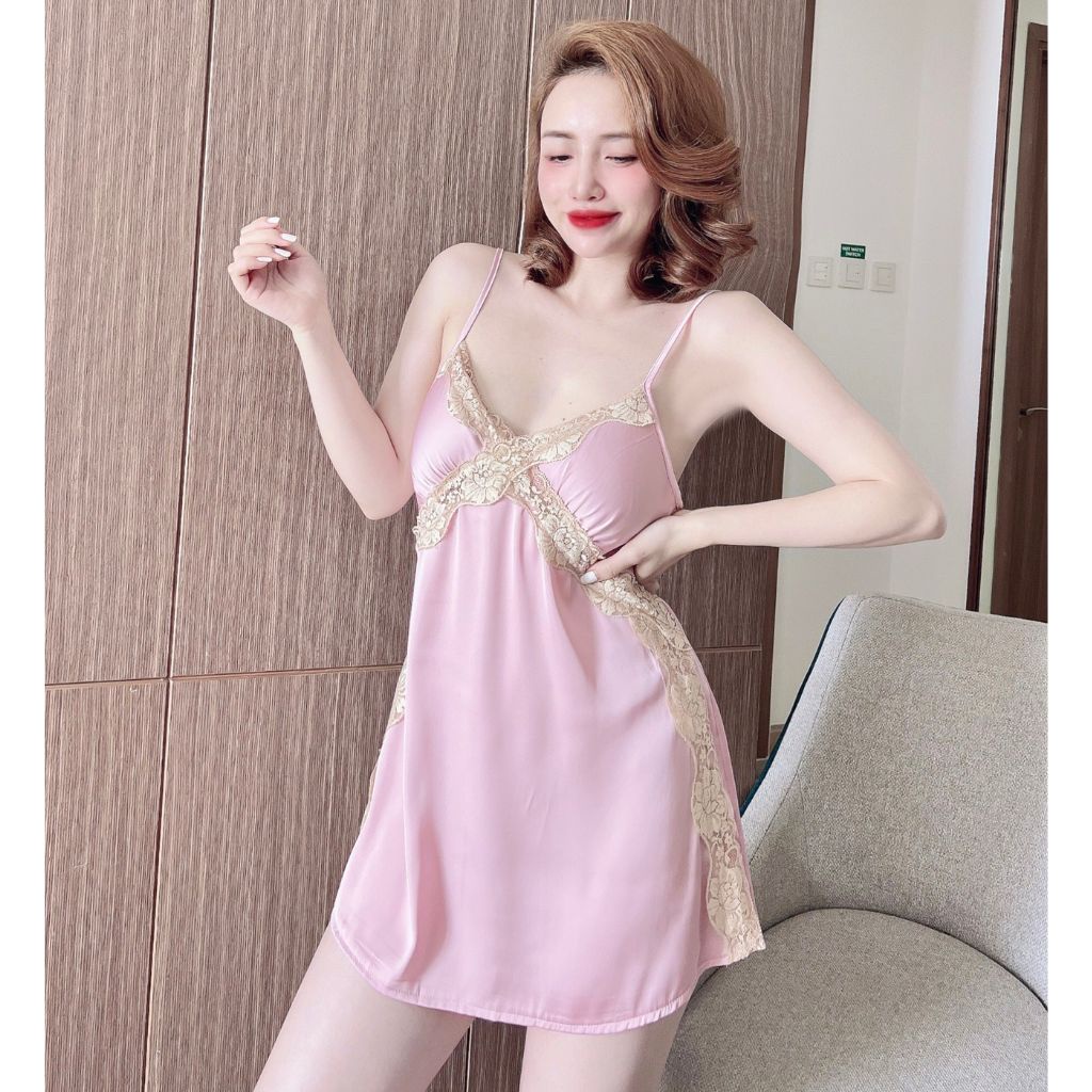 Váy ngủ sexy MIKY, Đầm ngủ sexy lụa Latin Chất Siêu Mát Dáng Siêu Xinh &lt; 60kg