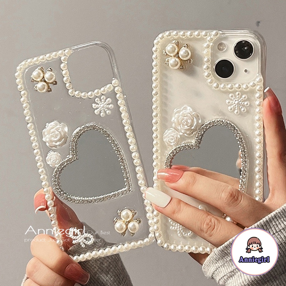 Ốp Điện Thoại TPU Mềm Siêu Mỏng Chống Sốc Phối Gương 3D Dễ Thương Dành Cho IPhone 13 12 11 Pro Max X XR 8 7 Plus