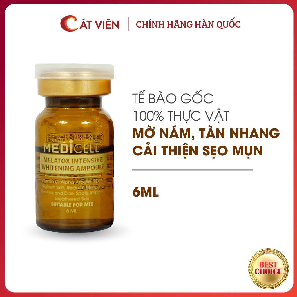 Tế bào gốc nám Melatox Medicell Hàn Quốc, serum mờ nám tàn nhang thâm sạm, trẻ hóa tái tạo làm trắng da 6 ml