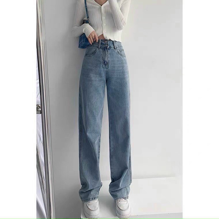 Quần jeans nữ ống rộng lưng cao, quần bò nữ ống rộng dáng suông màu đen, xanh, xám, kiểu baggy ống đứng T01 K.A Shop
