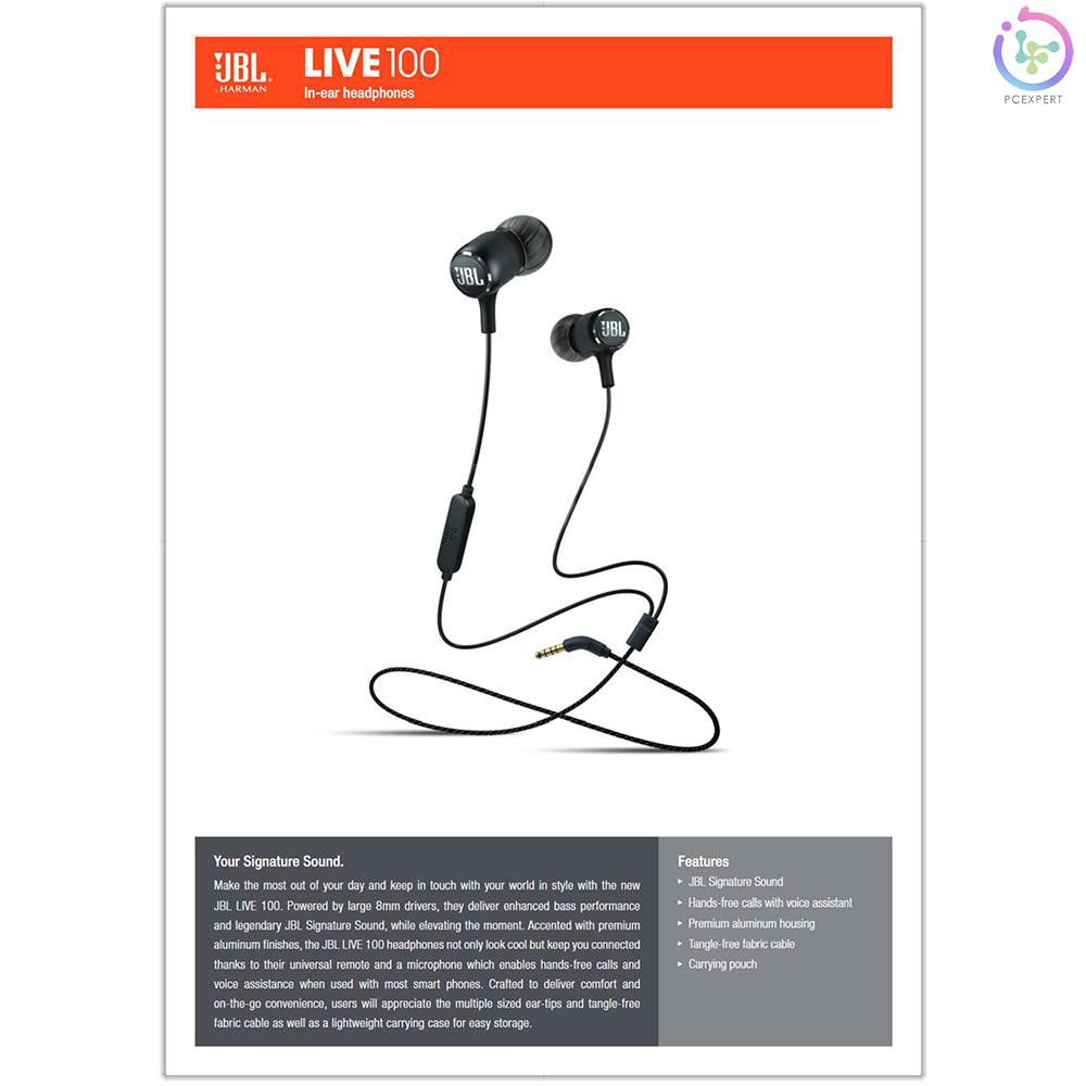 Tai Nghe Nhét Tai Có Dây Kèm Mic Giắc Cắm 3.5mm Pcer Jbl Live100