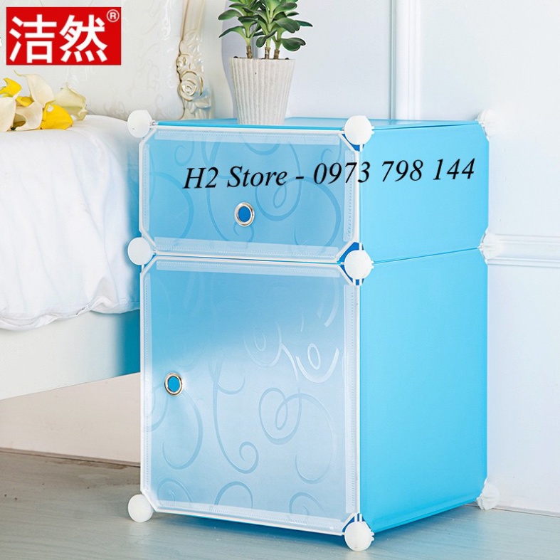 [MẪU ĐỘC] TỦ NHỰA LẮP GHÉP MINI ĐẦU GIƯỜNG CỬA TRẮNG TRONG ĐỂ ĐỒ ĐA NĂNG THÔNG MINH