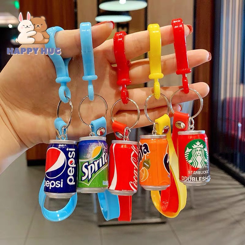 Móc khóa hình lon nước độc đáo chất liệu nhựa và kim loại bền đẹp - Happy Hug