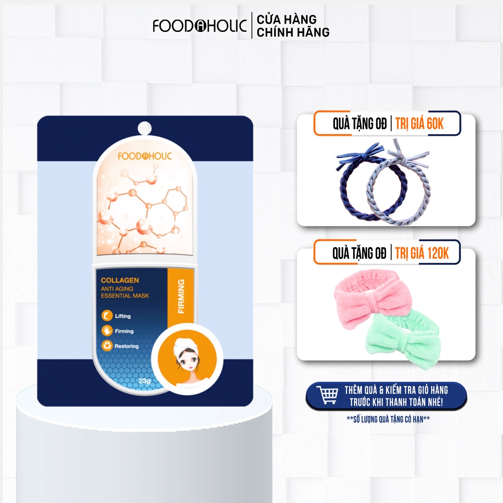Mặt nạ Collagen giảm nếp nhăn, căng bóng da Foodaholic COLLAGEN Anti Aging Essential Mask 23g