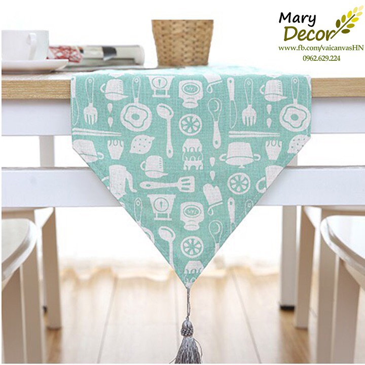 KHĂN RUNNER MARY DECOR - ĐỒ DÙNG NHÀ BẾP XANH KR-D04