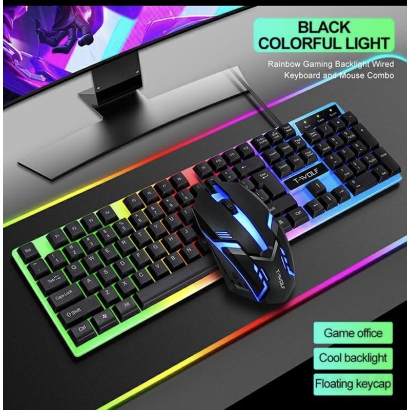 Chuột Phím ☀Combo Bộ Bàn Phím Giả Cơ Và Chuột Gaming Gear TWOLF TF230 Led RGB (BH 6 tháng )