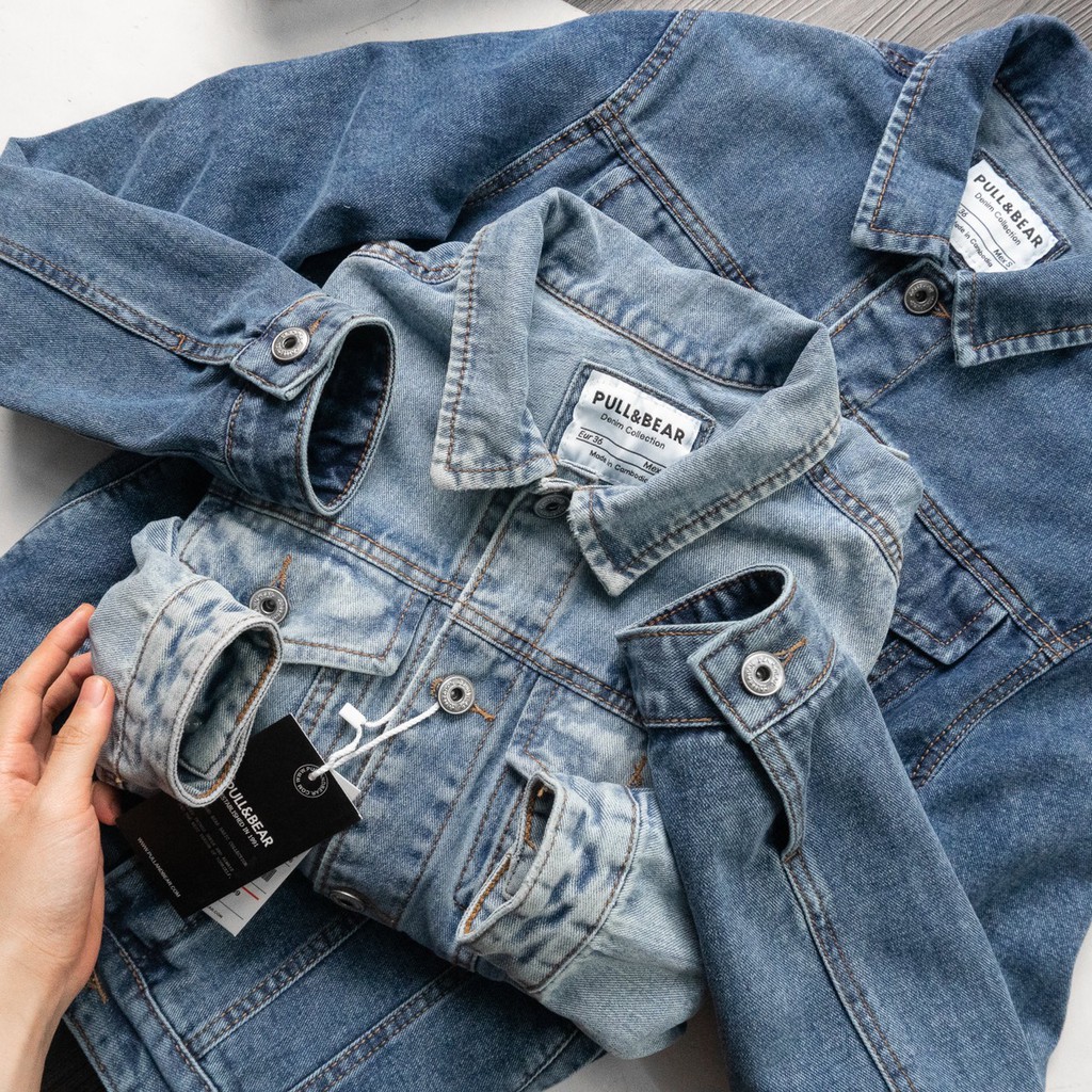 Áo Khoác Bò Denim Jacket Form Rộng Unisex Nam Nữ Thu Đông Cực Ngầu [ TẶNG 1 ĐÔI TẤT ]