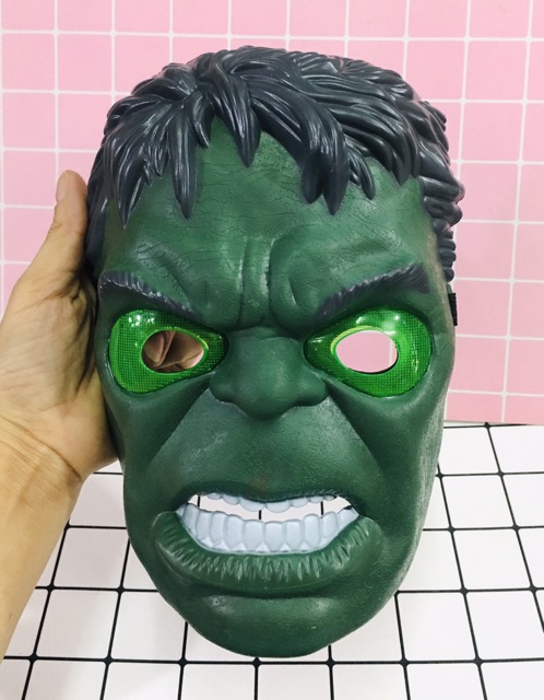 Mặt nạ khổng lồ xanh hulk có đèn hoá trang cosplay