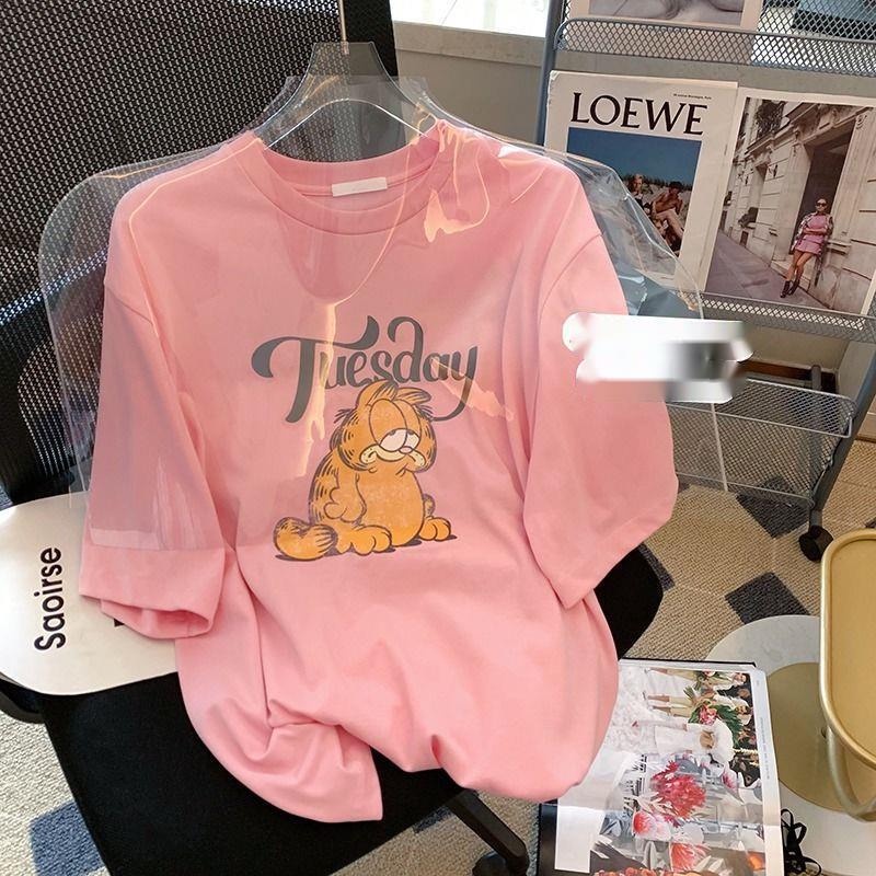 Áo Thun Tay Ngắn In Họa Tiết Hoạt Hình Dễ Thương Cho Nữ