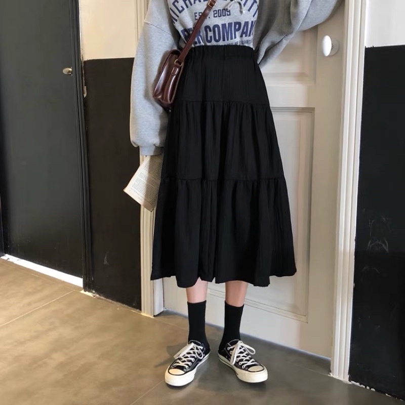 Chân Váy Vintage Nữ 🦋 Váy Voan Nữ Dáng Dài 2 Lớp Siêu Xinh 2 màu 🦋