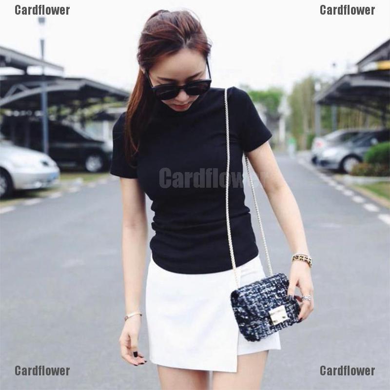 Áo Thun Ngắn Tay Thiết Kế Cổ Lọ Độc Đáo Thời Trang