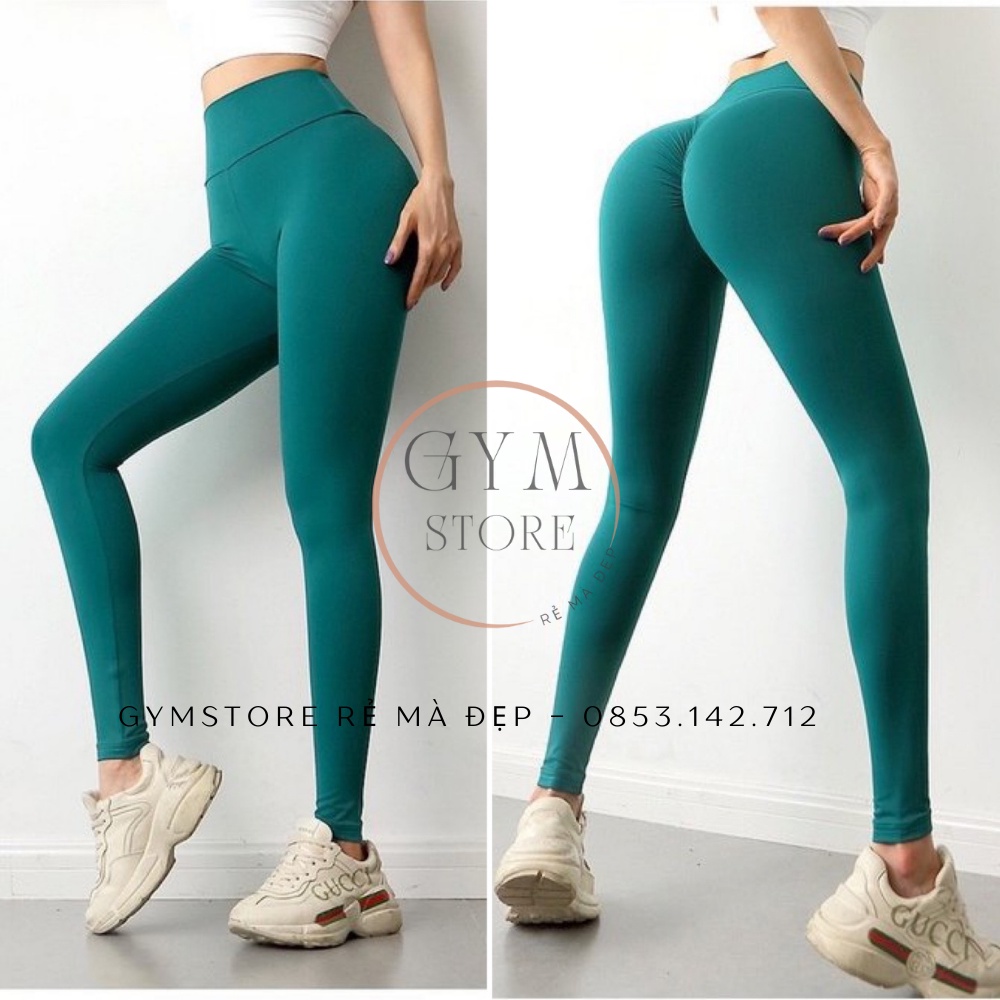 Quần Legging Cạp Lưng Cao Gen Bụng Chun Mông Thể Thao Nữ Tập Gym Yoga lulu Thun Poly Co Giãn Siêu Tôn Dáng 921