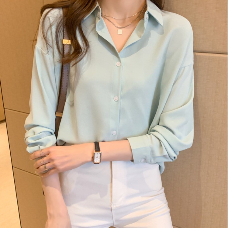 Áo Sơ Mi Voan Tay Dài Thời Trang Dành Cho Nữ